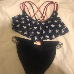 American flag swimwear two-pieces